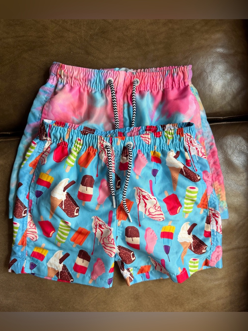 Boardies Ice Cream Popsicle Print & tie dye Swim Trunks Shorts bundle 5/6 Lined